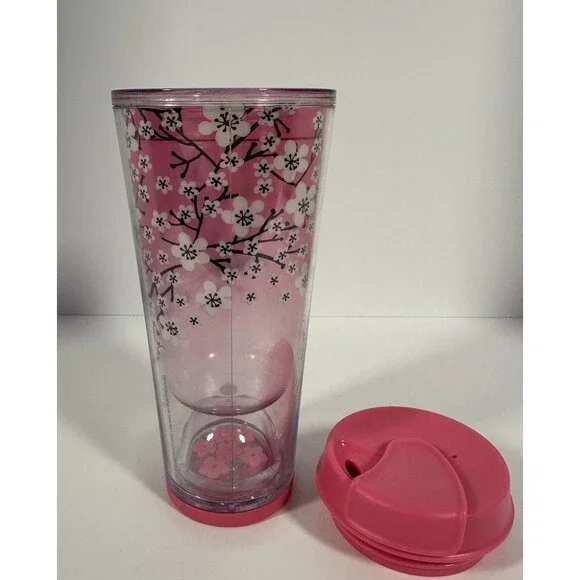 Starbucks Tumbler Pink Japanese Cherry Blossom Floating Sakura Flowers 2016 - Picture 4 of 6